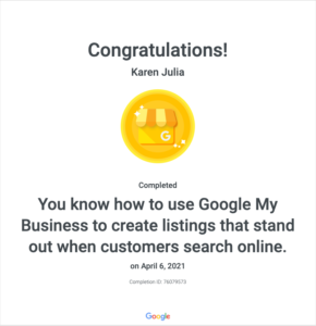 Google Business Profile certification